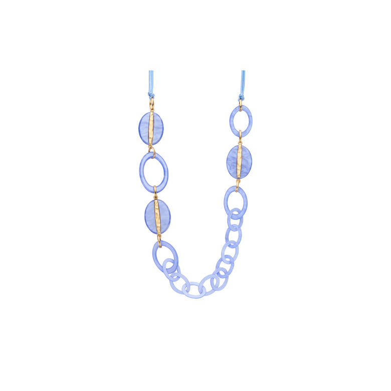 Les Cordes halsketting blauw 1
