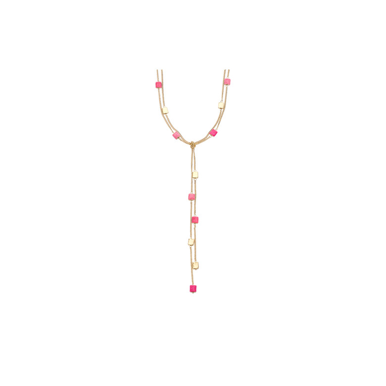 Les Cordes necklace pink 1