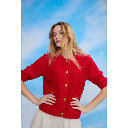 Jeff cardigan rood