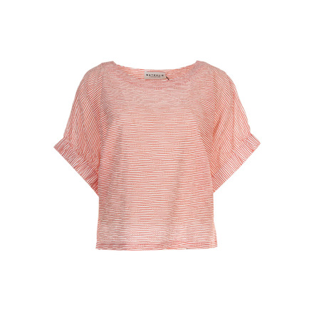 Nathalie Vleeschouwer chemisier rouge