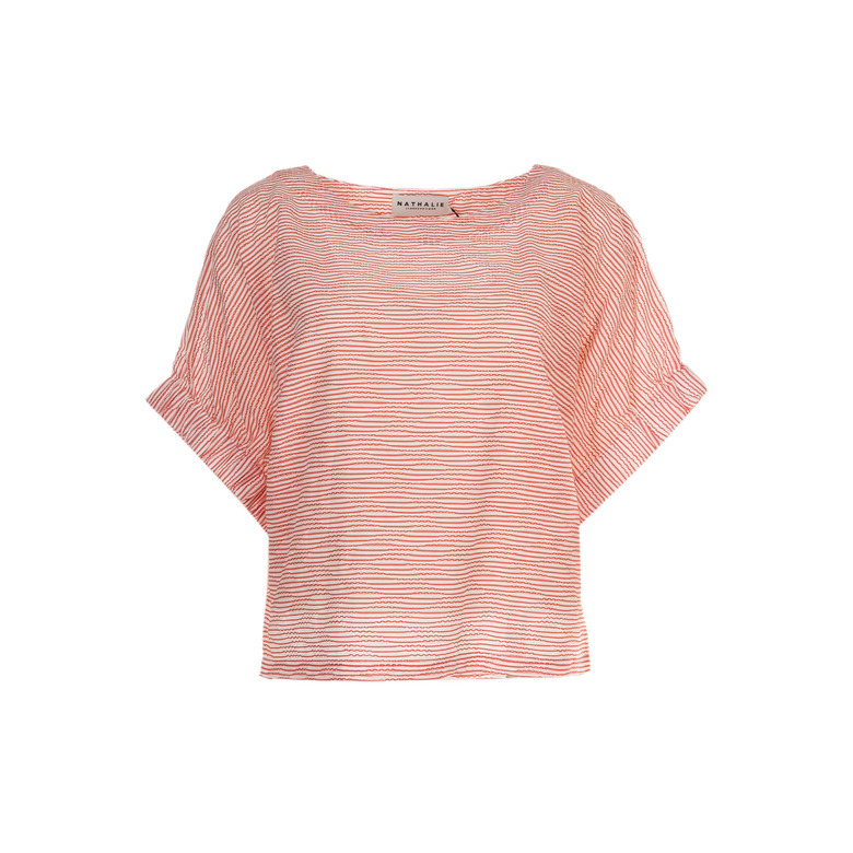 Nathalie Vleeschouwer chemisier rouge 1