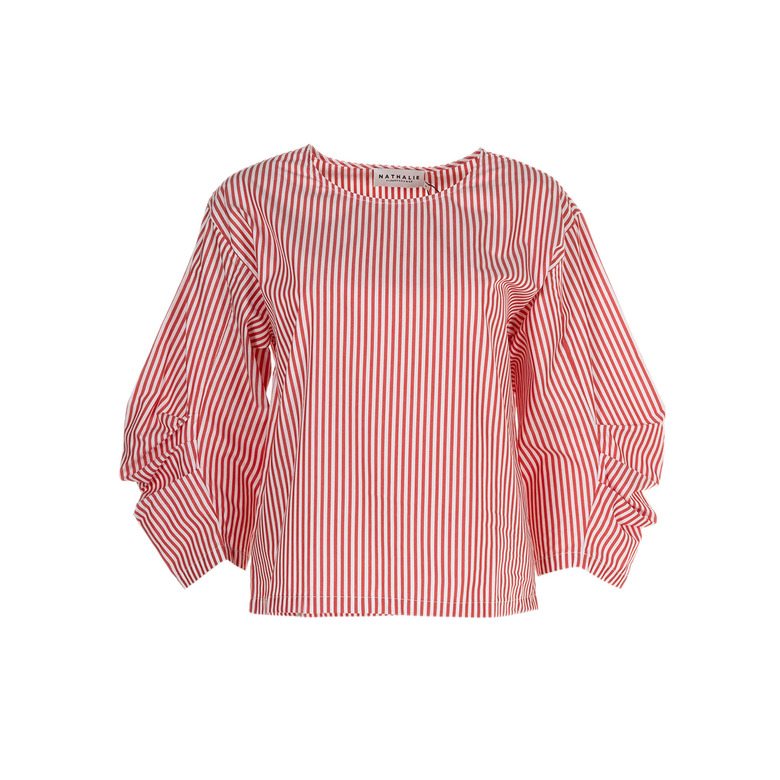 Nathalie Vleeschouwer chemisier rouge 1