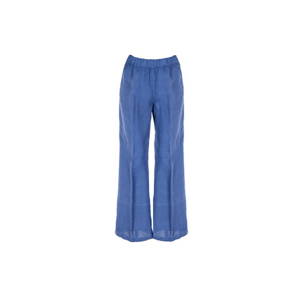 120%lino pantalon bleu