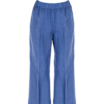 120%lino pantalon bleu