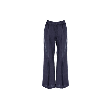 120%lino pantalon bleu