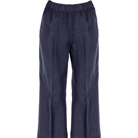 120%lino pantalon bleu