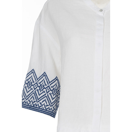 120%lino blouse wit