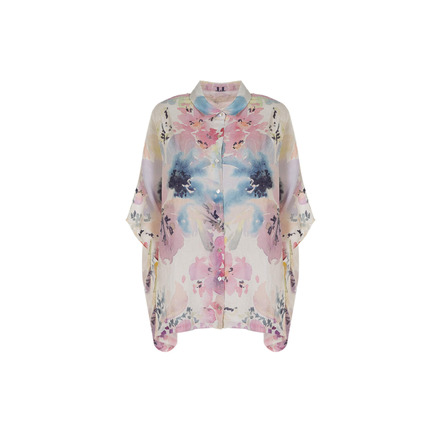 120%lino blouse multi color