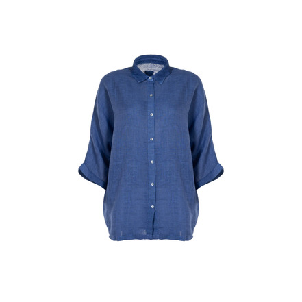 120%lino blouse blauw