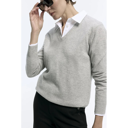 Xandres Cashmere trui grijs