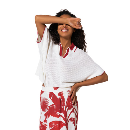 Caroline Biss polo ecru