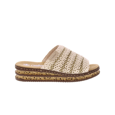 Rieker thong slippers ecru