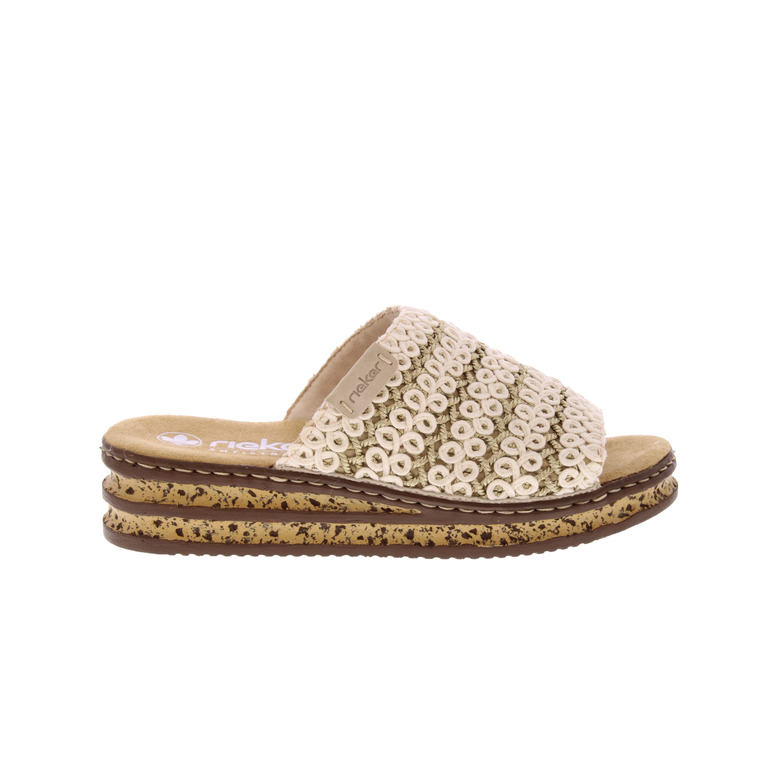 Rieker thong slippers ecru 1