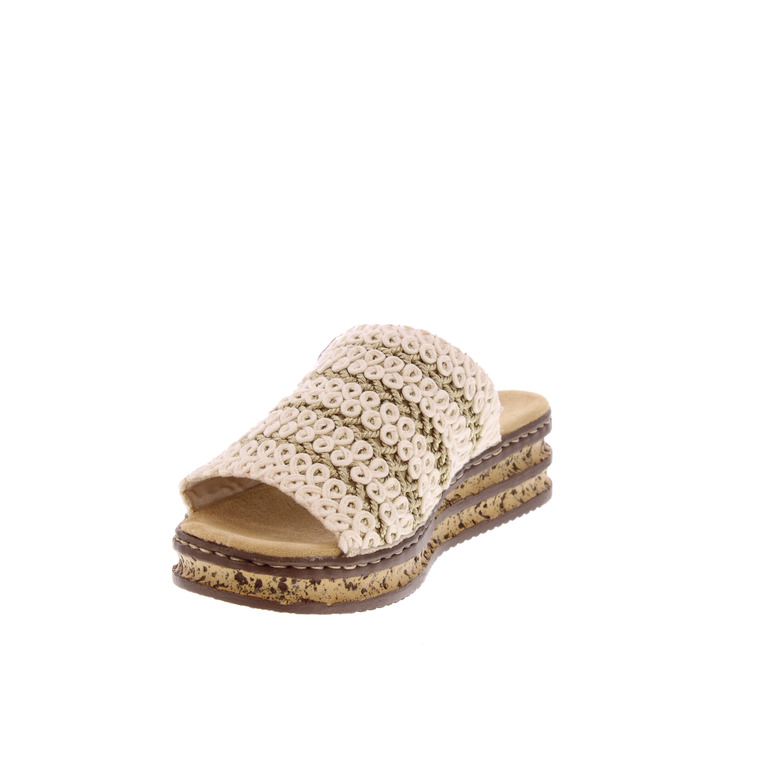 Rieker thong slippers ecru 3