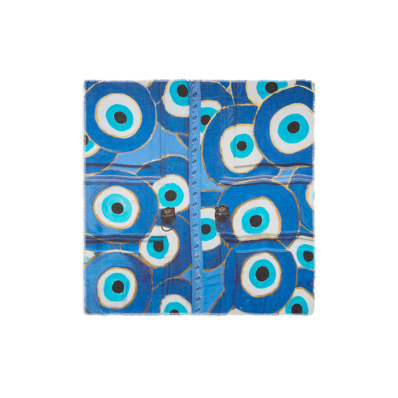 Talking Walls scarf blue 1