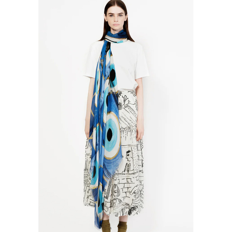 Talking Walls scarf blue 2