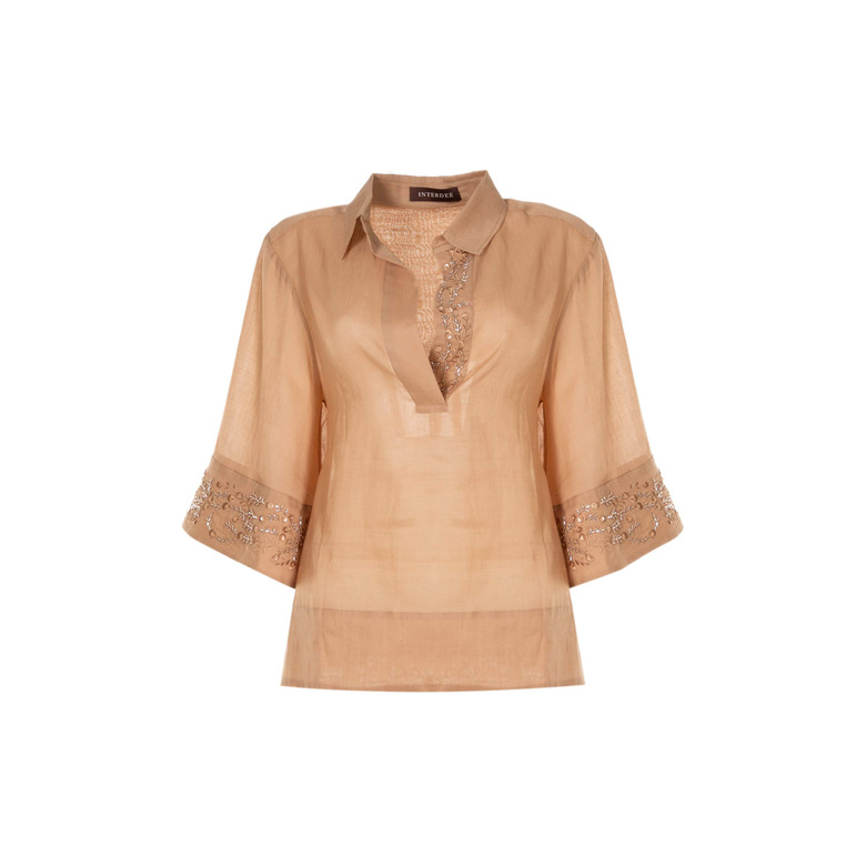 Interdee blouse lightbrown 1