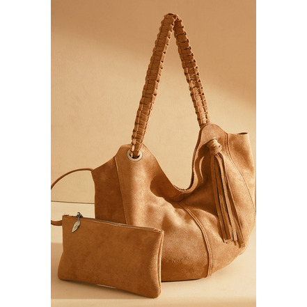 Woomen Vegan schoudertas camel