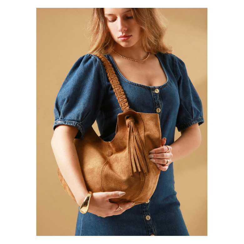 Woomen Vegan schoudertas camel 3