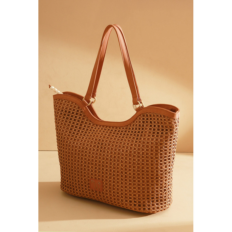 Woomen Vegan shopper camel 2