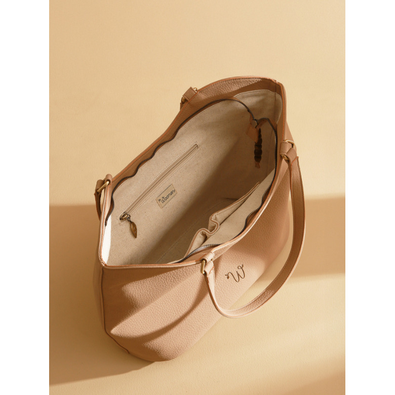 Woomen Vegan schultertasche beige 4
