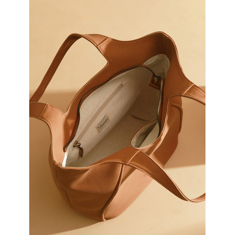 Woomen Vegan shopper camel 3