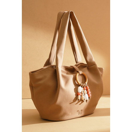 Woomen Vegan schoudertas beige