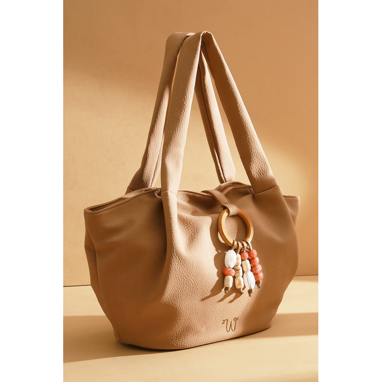 Woomen Vegan schoudertas beige 2