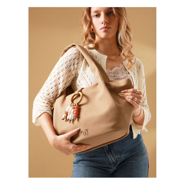 Woomen Vegan schoudertas beige 5