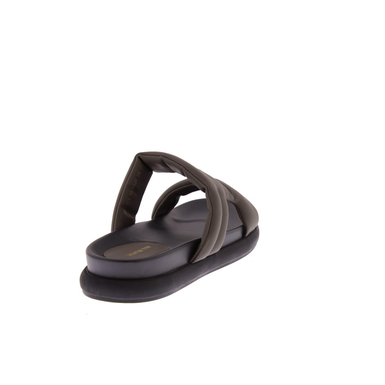 All Black thong slippers green 4