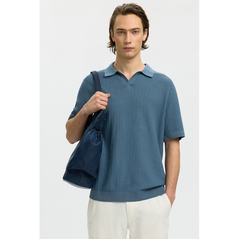 Selected Homme polo bleu 2