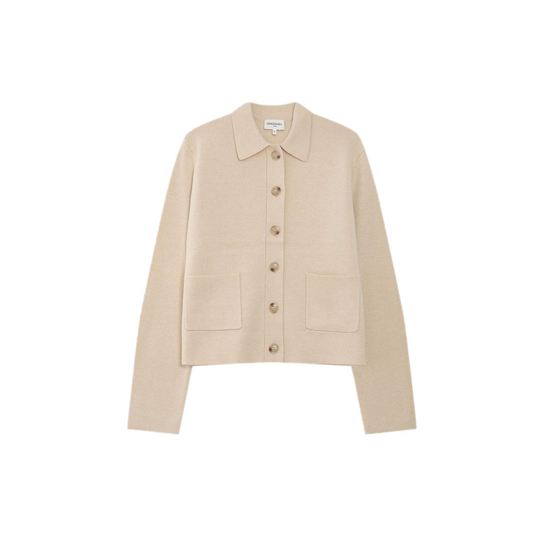 Grace & Mila strickjacke beige 1
