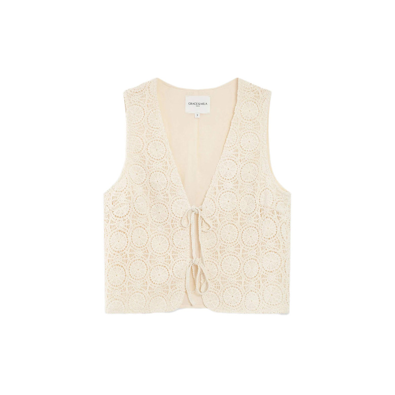 Grace & Mila weste ecru 1