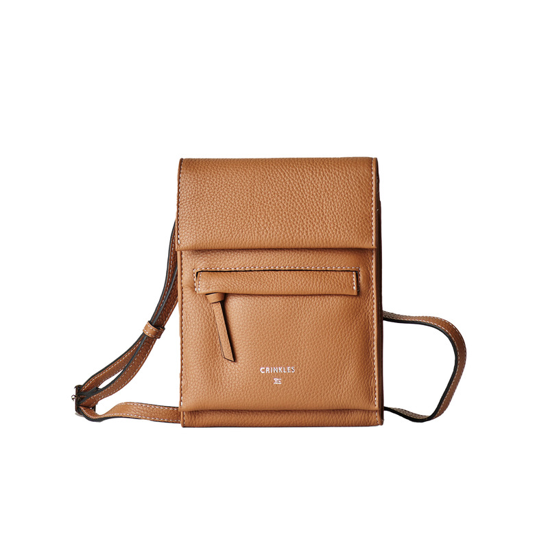 Crinkles Sibel crossbody camel 1