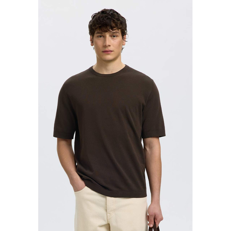 Selected Homme t-shirt bruin 2