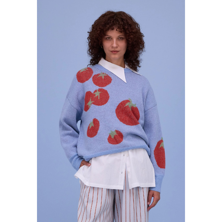 Nathalie Vleeschouwer trui blauw 2