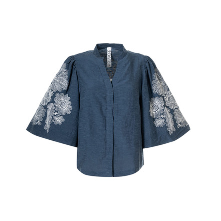 Dame Blanche blouse blauw