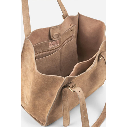 Agl schoudertas beige