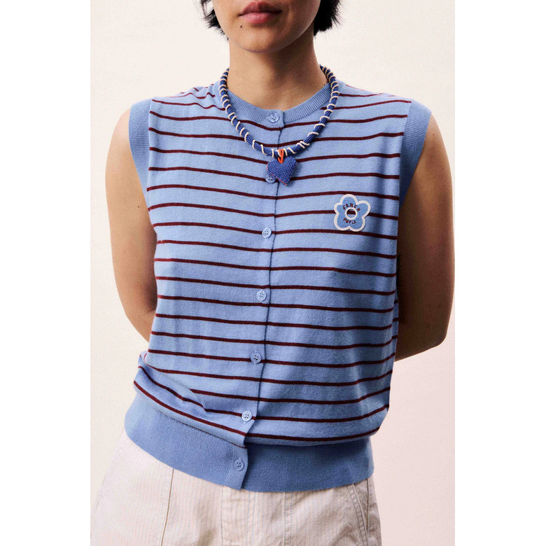 Frnch cardigan blauw 2