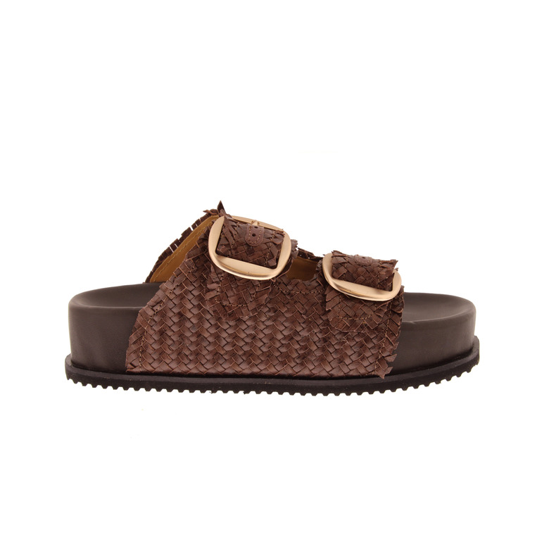 Sweet Lemon thong slippers brown 1