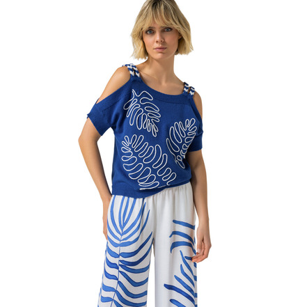 Caroline Biss pull bleu