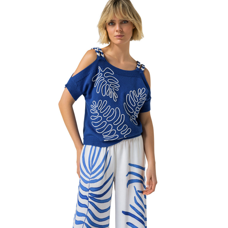 Caroline Biss pull bleu 2