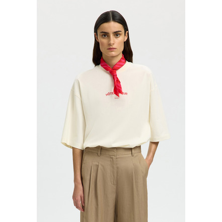 Selected Femme t-shirt ecru