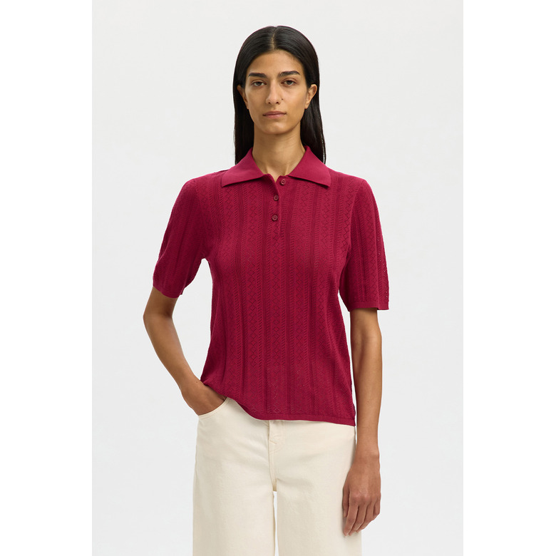 Selected Femme polo bordeaux 2