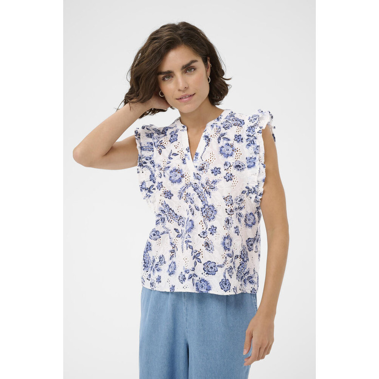 Kaffe blouse blauw 2