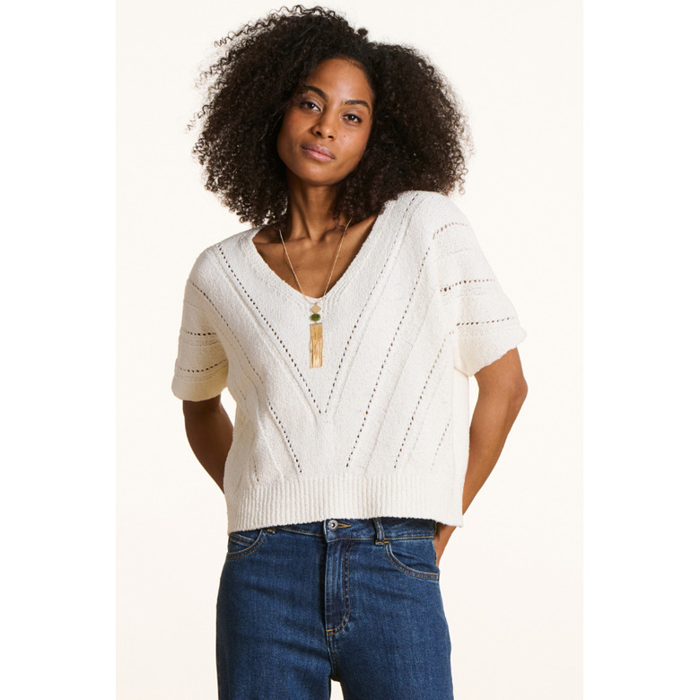 La Fee Maraboutee pull ecru 2