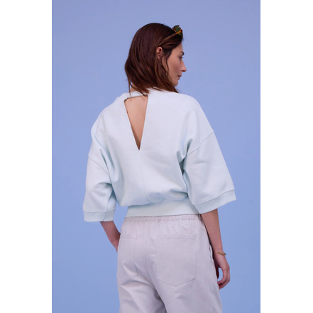 Nathalie Vleeschouwer chemisier bleu