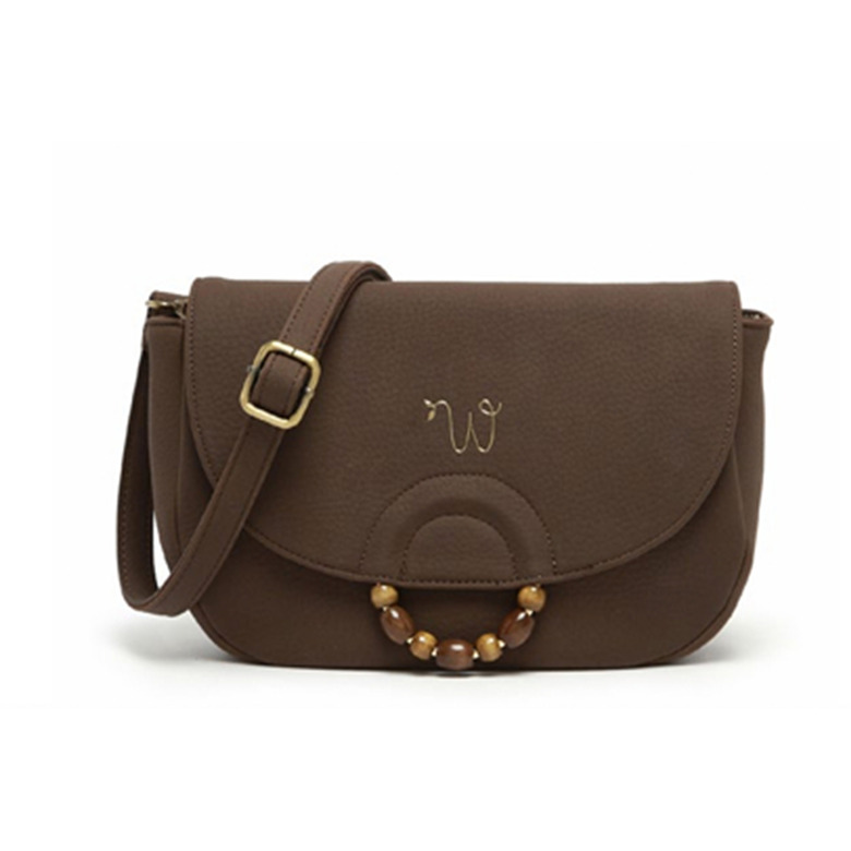 Woomen Vegan crossbody bruin 1