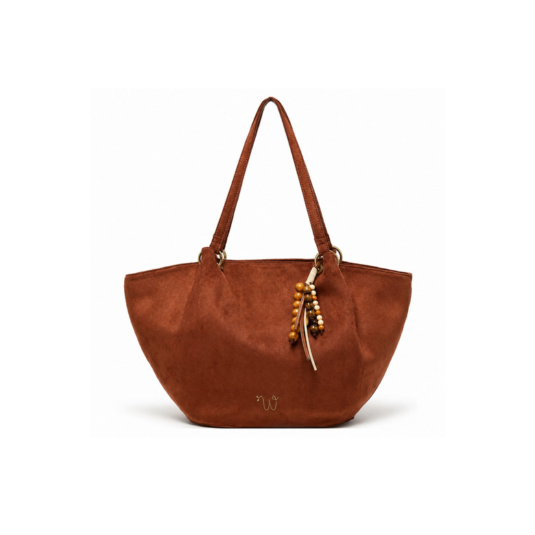 Woomen Vegan shopper camel 1