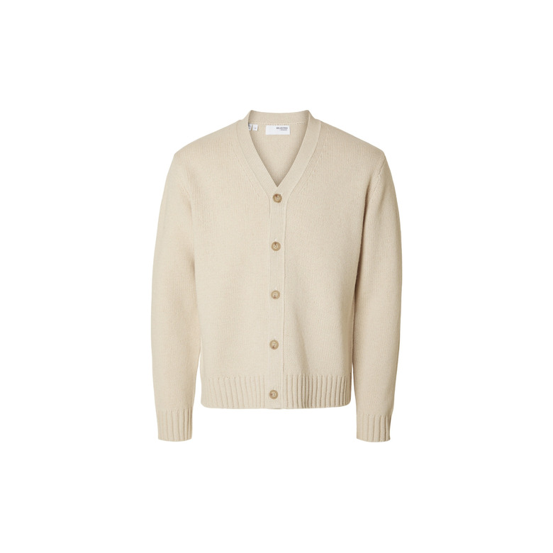 Selected Homme strickjacke ecru 1
